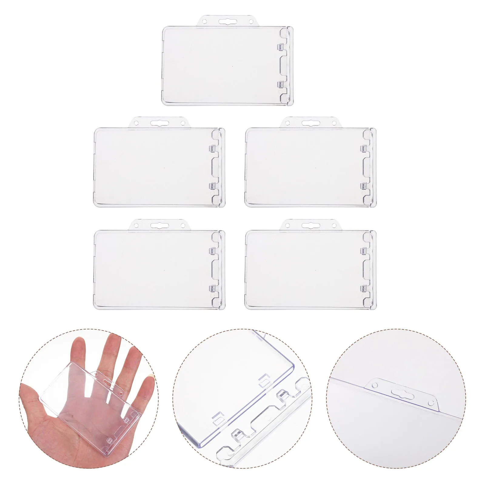 

5pcs Card Cover Protection Clear Badge Holder ID Covers Student Name Tag Case Plastic Credit Card Protector Photocard Sleeves