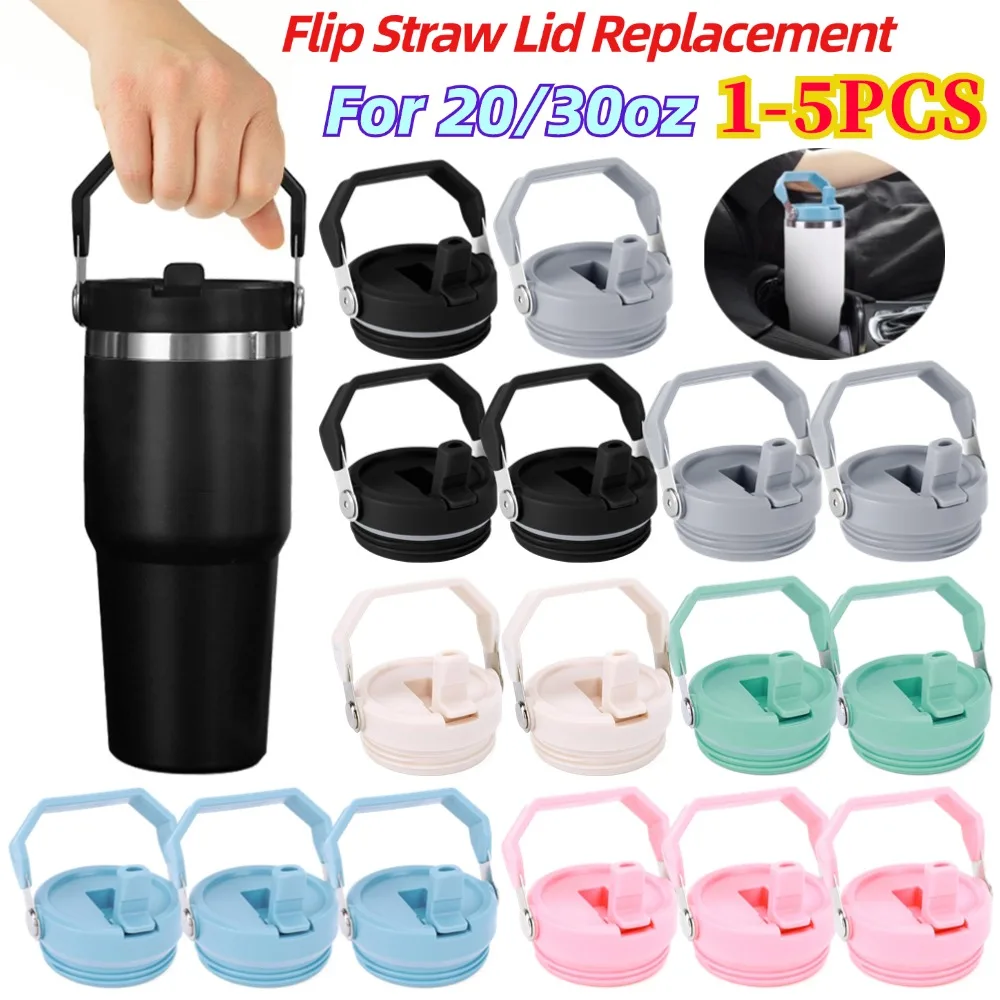 1-5 uds para Stanley cubierta de botella de agua térmica 20/30oz taza tapa de paja reemplazo tazas a prueba de derrames vasos Accesorios