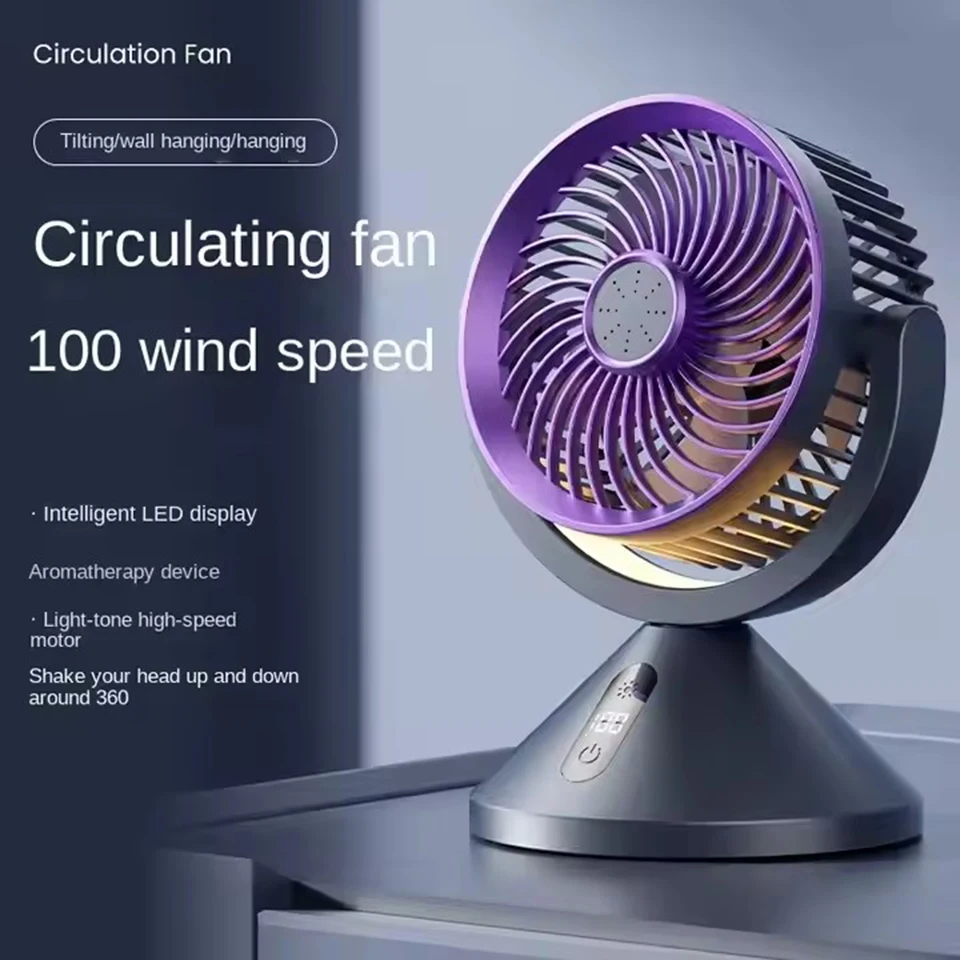 

Air Circulation Office Desktop Vertical Electric Outdoor Night Light Fan Led Digital Display Wall Mounted 100 Speed JMF-2