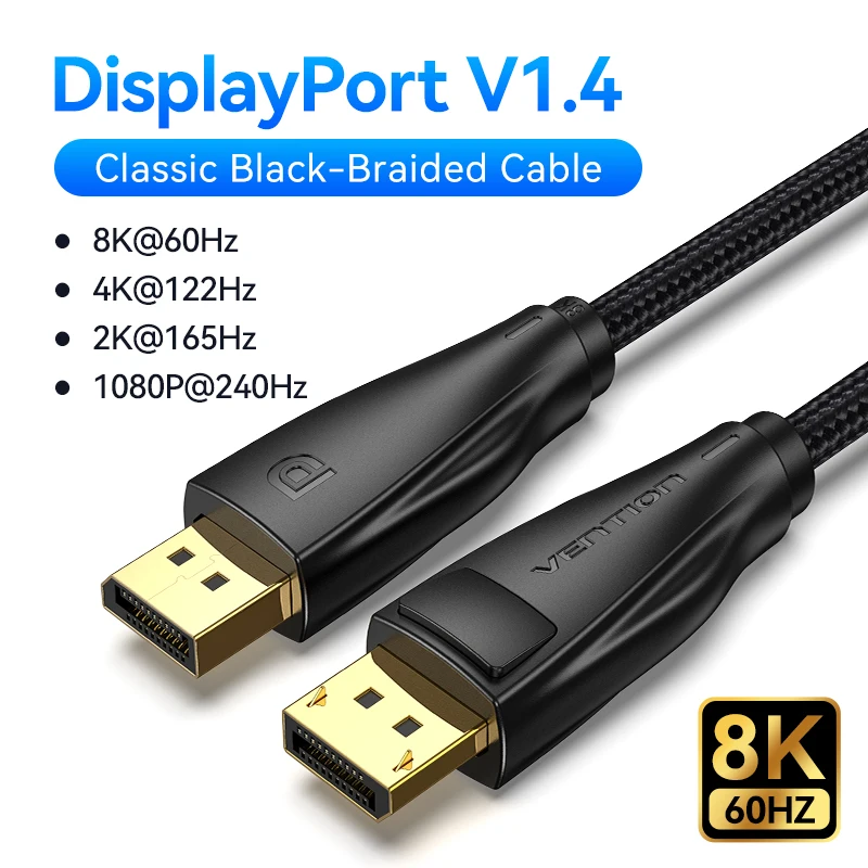 Ventie 8K DisplayPort 1.4 Kabel voor TV 4K @ 144Hz 32.4Gbps DisplayPort naar DP voor PC Computer Gaming Monitor Projector DP Kabel
