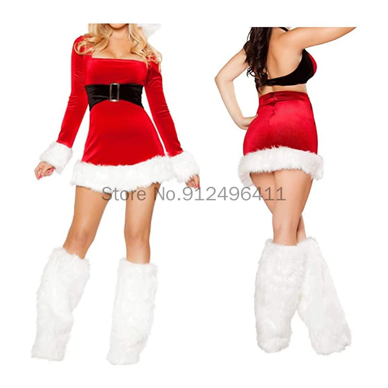 Xmas Costumes Christmas Party Cosplay Accessory Winter Fashion Solid Color Women Boot Covers Warm Furry Faux Fur Leg Warmers