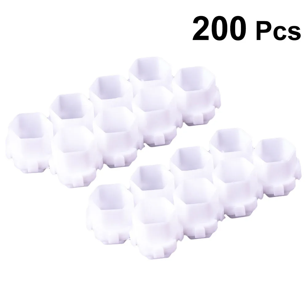 

200 Pcs Honeycomb Tattoo Coloring Cup Pigment Cups Ink Paint Premium Material White