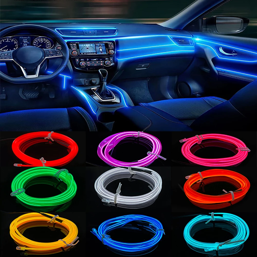 

Interior Decorative Led Light Atmosphere Lamp Auto El Neon Strip Usb Ambient Light Car Accessories For Bmw F10 Tesla Peugeot 206