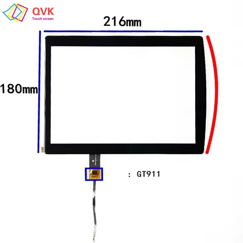 

QVK 9.7inch 2.5D 6Pin Touch ZB097GS0416A For CS-CTP10183-A FPC Car Touch Sensor Panel GPS Parts Digitizer For Tesla Radio Glass