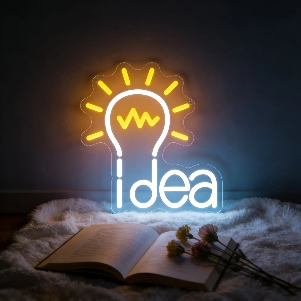 

Неоновая вывеска-лампочка для креативного декора дома, офиса, кабинета, спальни, гостиной. Светодиодное настенное искусство. Подарок. Искрящееся атмосферное освещение.