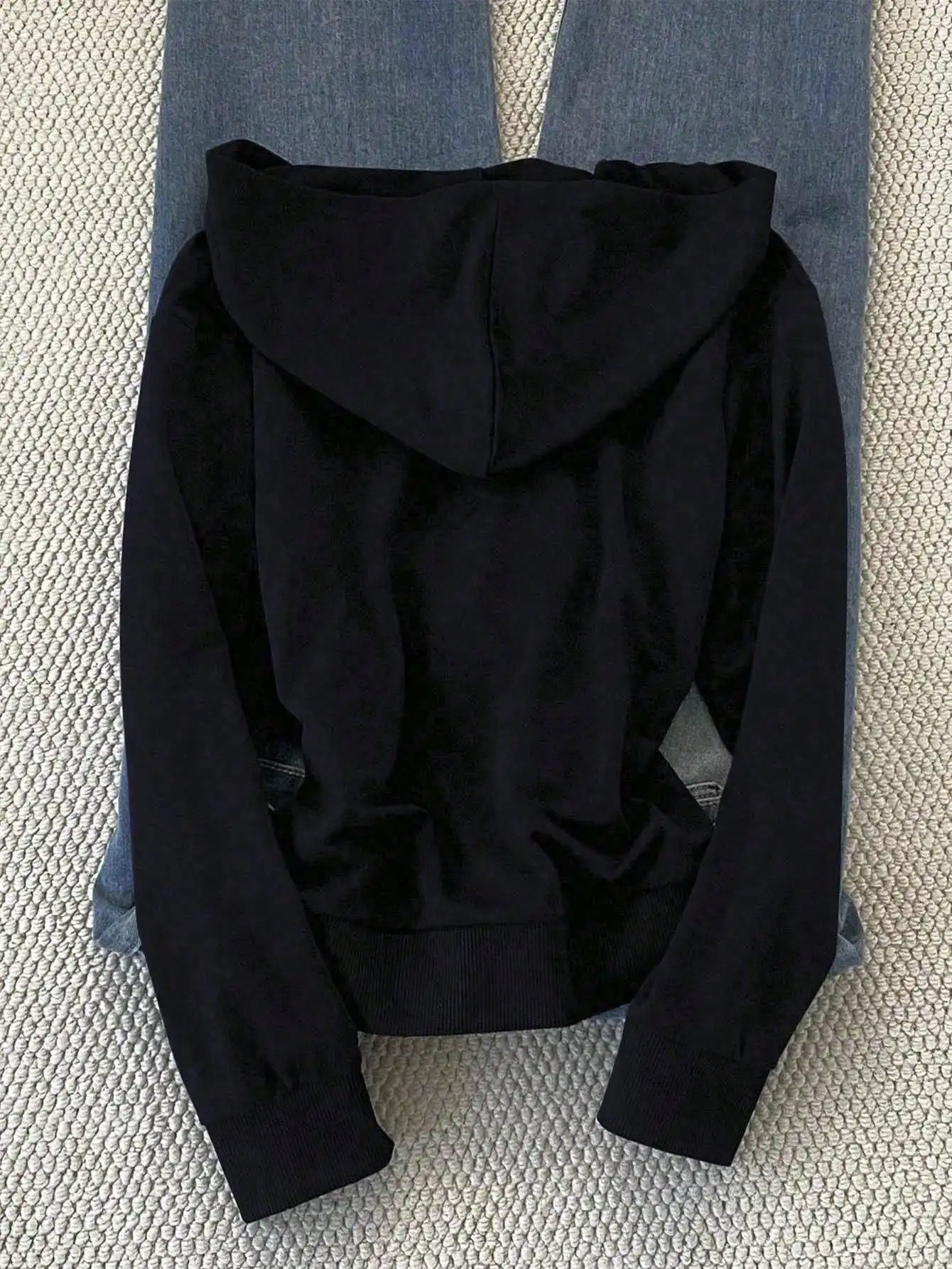 Women's Slim Fit Zip-Up Hoodie with Embroidered Horse Logo, Casual Streetwear Sweatshirt Jacket