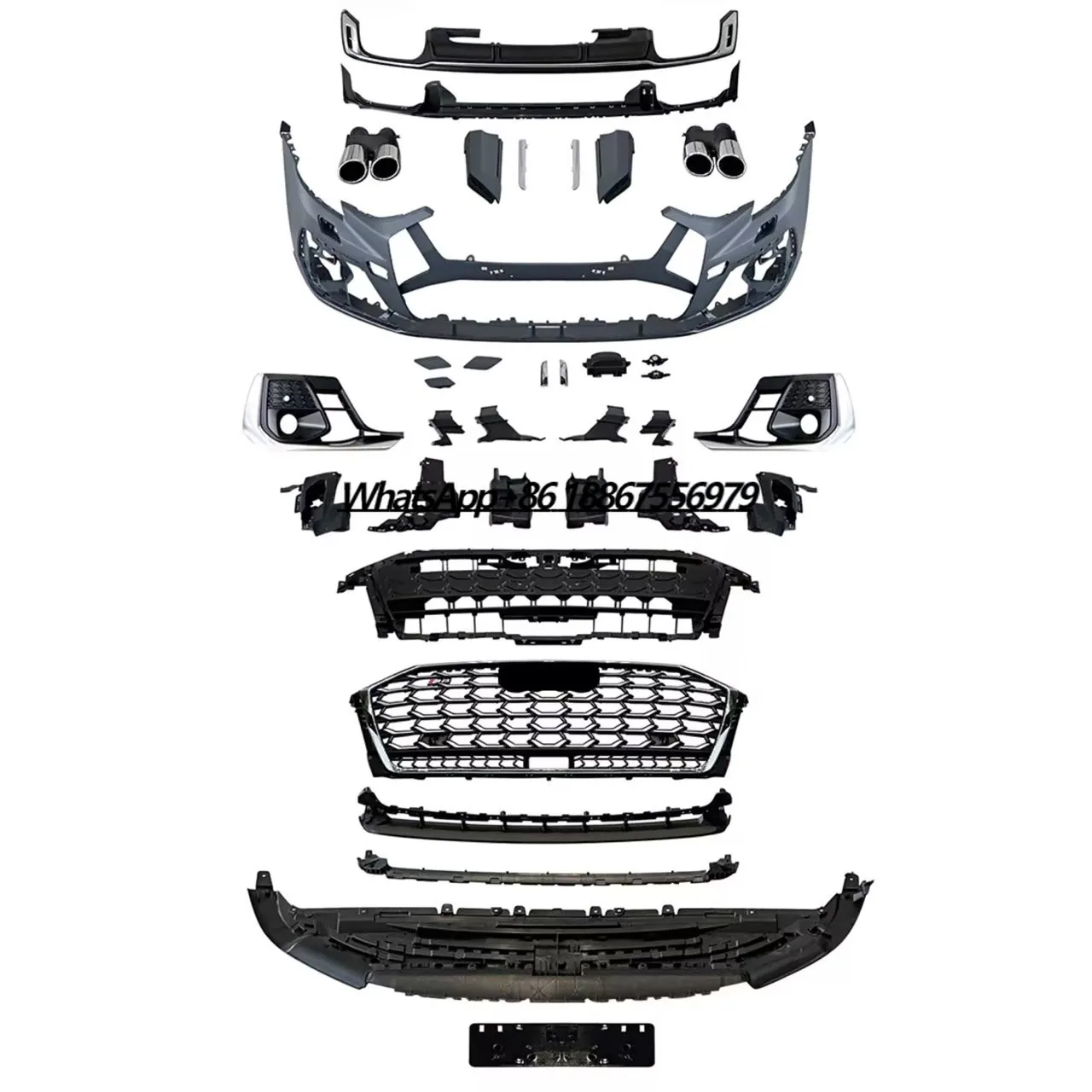 Hot Selling High Quality Black Unique Design Car Front Bumper Guard Grille Body Kit