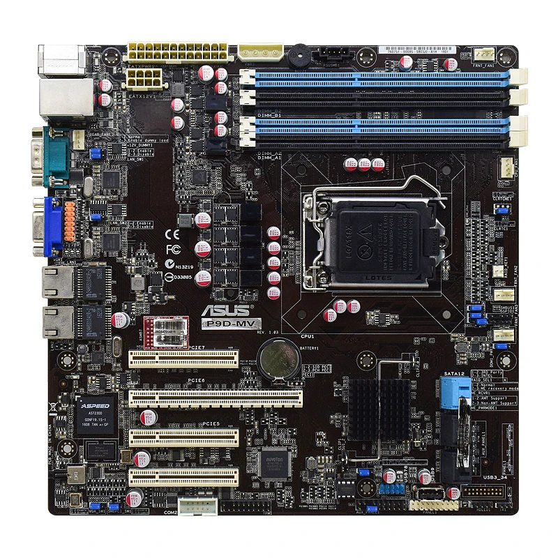 

Материнская плата ASUS P9D-MV LGA 1150 Intel C222 DDR3 RAM 32 ГБ 4 × SATA III UATX с поддержкой корпуса Intel Xeon E3-1200 v3 б/у