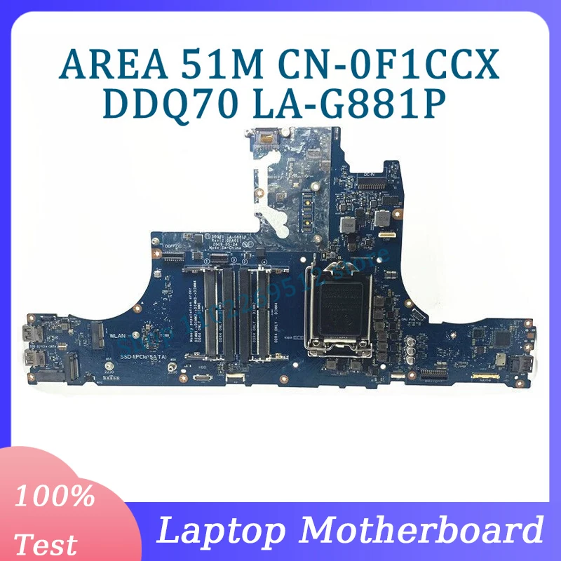 CN-0F1CCX 0F1CCX F1CCX Laptop Motherboard For DELL Alienware Area-51M Mainboard DDQ70 LA-G881P 100% Fully Tested Working Well