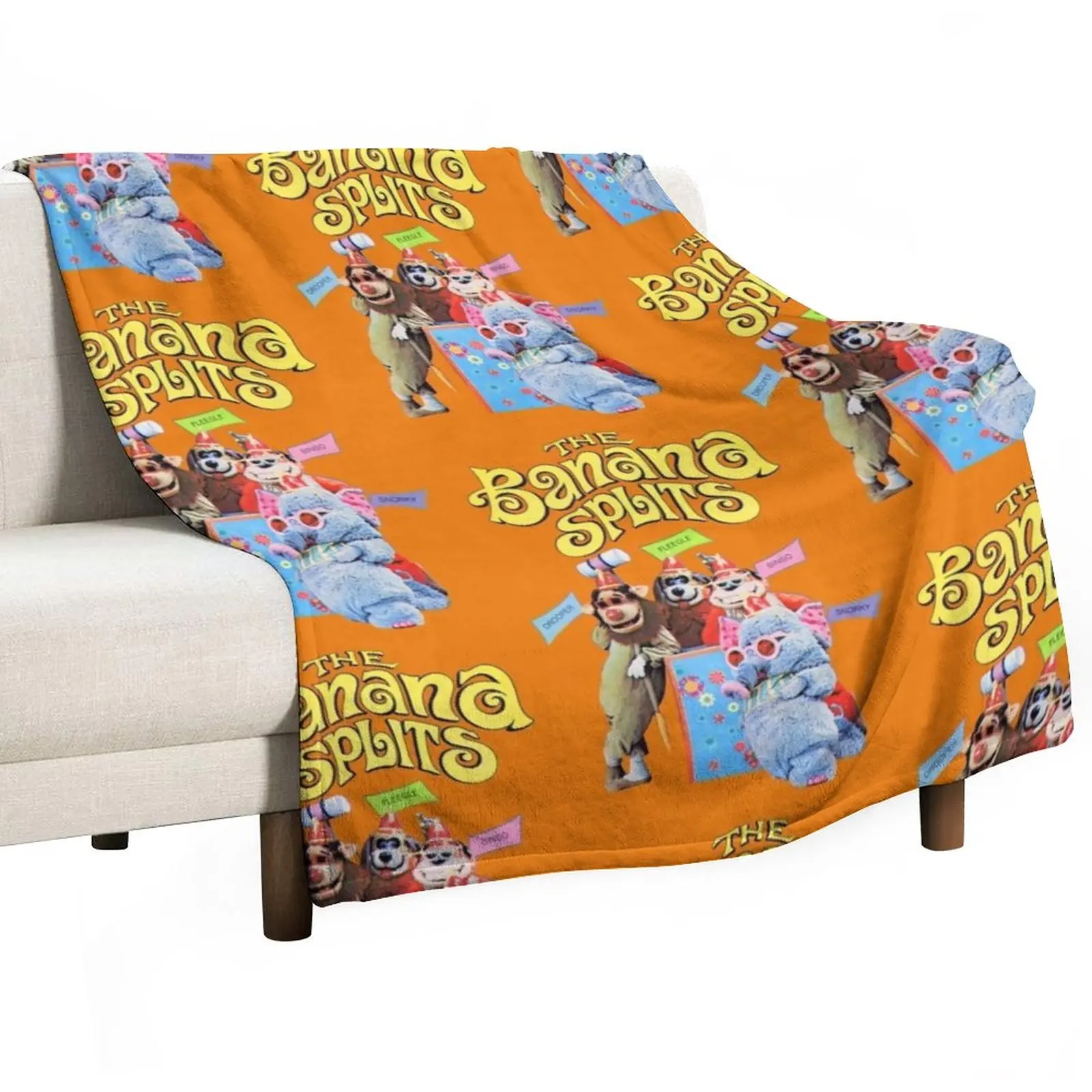 

The Banana Splits Retro Cast - Drooper Fleegle Bingo Snorky Throw Blanket cosplay anime Bed Fashionable Blanket