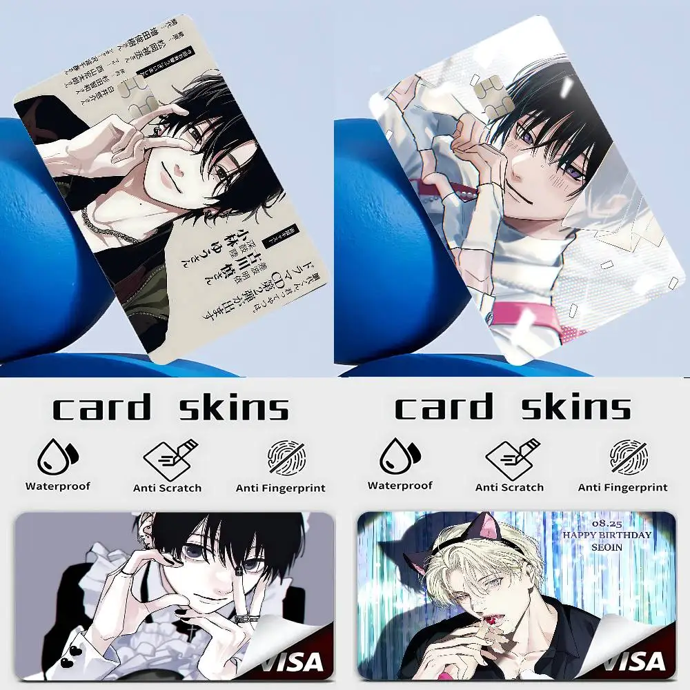 Japanese Comics Handsome Credit Card Skin Stickers Matte Anti Scratch Suitable For VISA Card Bus And Subway Contactless IC Car