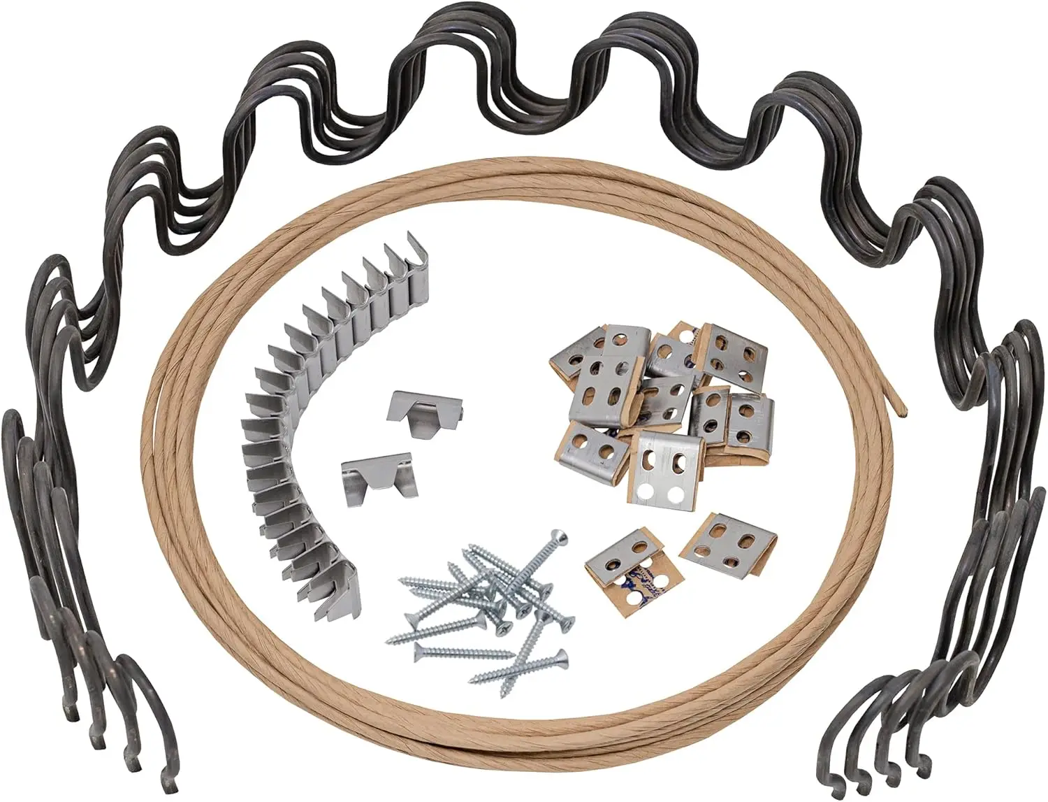 

25"" Couch Spring Repair Kit To Fix Sofa Support For Sagging Cushions - Ludes 4Pk Of Springs, Upholstery Spring Clips, Seat