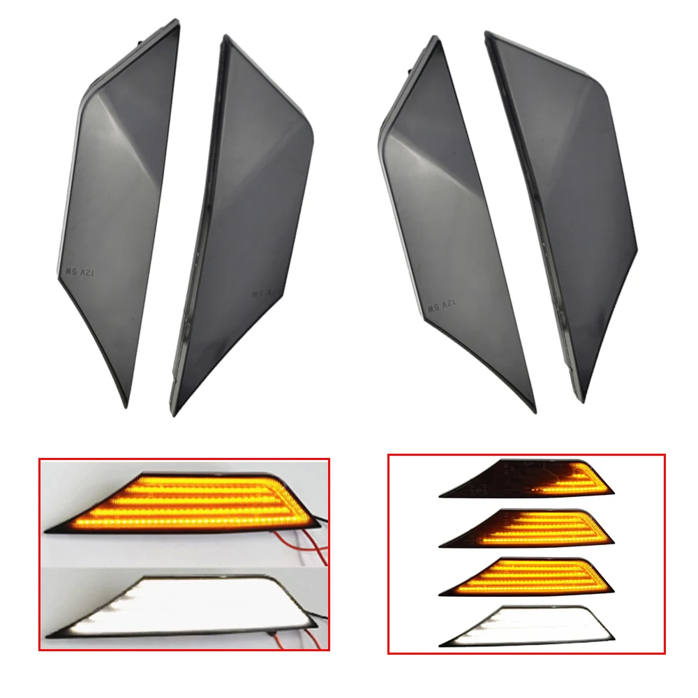 Switchback Sequential Turn Signal LED Side Marker Light Smoked Lens Side Marker Lamp For Honda Civic Lamp HUS Car Accessories