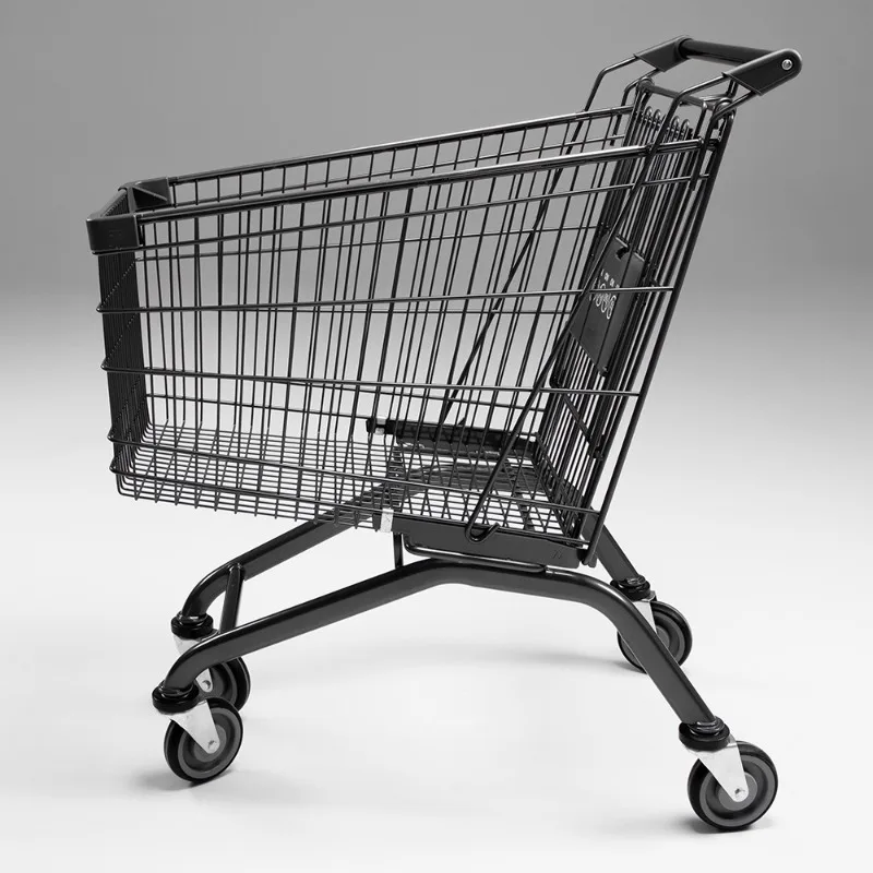 

125 liters supermarket trolley tally shopping cart warehouse home convenience store shopping cart 125L black flash silver