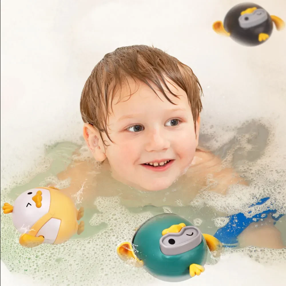 Juguetes de baño para bebé, bonito pato de natación, Animal, muñecas de relojería, juego de diversión con agua, baño, ducha, bañera, juguetes para niños pequeños