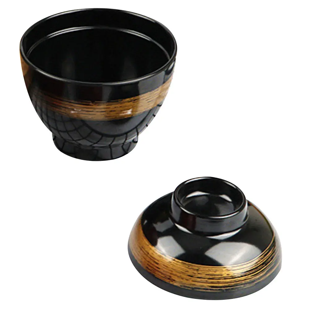 

1Set Premium Japanese Style Lidded Soup Bowl Set for Ramen Noodle Soup Rice Stew Traditional Asian Kitchen Rice Bowl with Lid