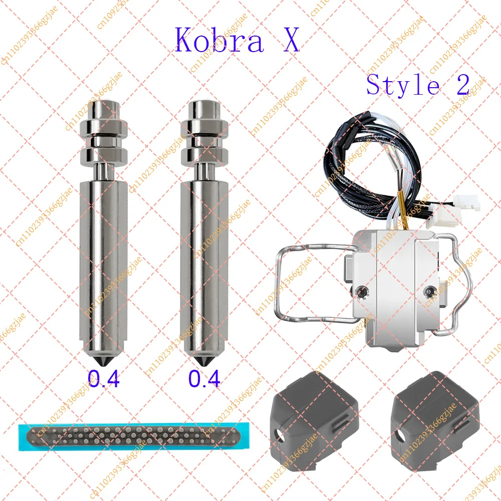 KLF  Kobra X 0.25+0.4mm+0.6+0.8 Hotend Nozzles 3D Printer Assembled Extruder Kits- for Anycubic Kobra X