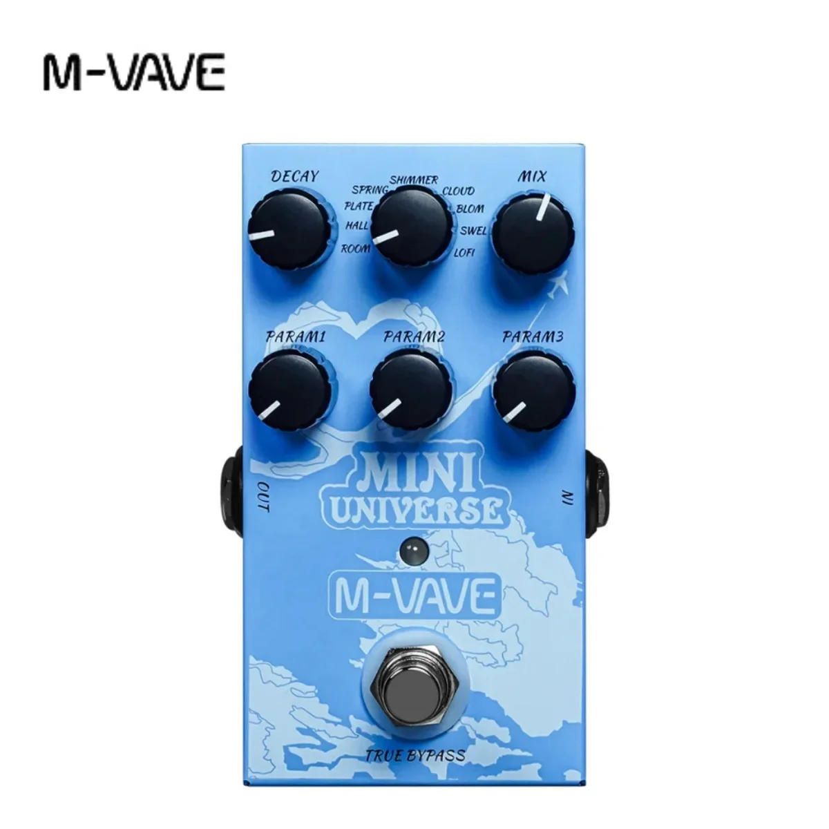 M-VAVE Guitar Effect Pedal Digital Reverb Pedal Digital Modeling Reverberation Effector with 9-Mode Reverb Selection