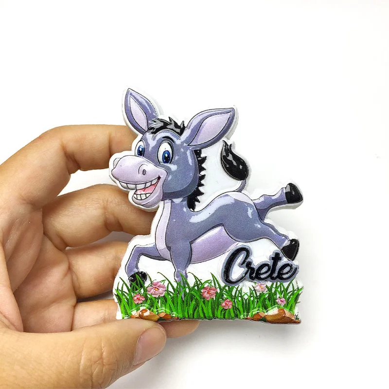 

Greece Crete Souvenir 3D Resin Fridge Magnet - Cute Cartoon Donkey Home Decor Items Room Decoration Magnets Aimants Frigo