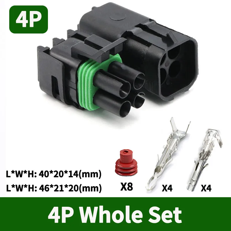 5/20/100Sets Delphi 2.5 Series GM Automobile 1/2/3/4/6Pin Waterproof Male&Female Connector Plug 12010975 DJ302/3/4/61Y-2.5-11/21