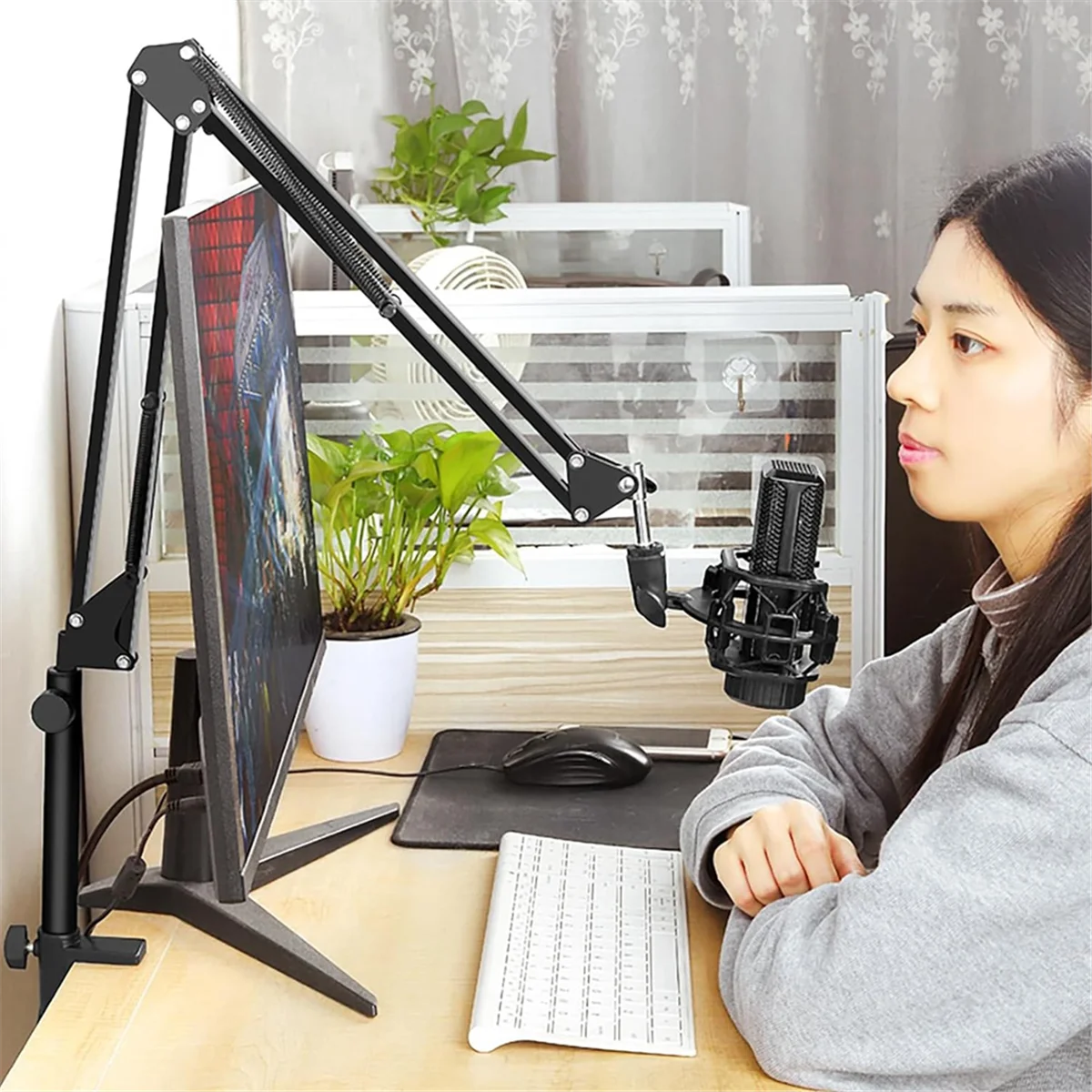 HEIßER Mikrofon Boom Arm Verlängerung Rohr, Mic Stand Extension Riser für Mikrofon Suspension Boom Scissor Arm Ständer Halter