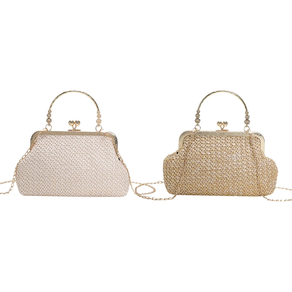 

Chain Hand-Woven Handbags Fashion Weaving Underarm Bag Casual Elegant Exquisite Handmade Temperament for Travel Street Photo