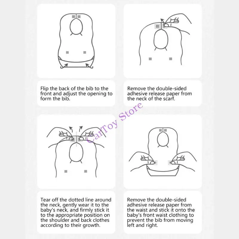 

634F 10Pcs Bib Breathable Newborns Drooling Apron Baby Bib Infant Burp Cloth Disposable Feeding Bib Toddlers Cotton Bib