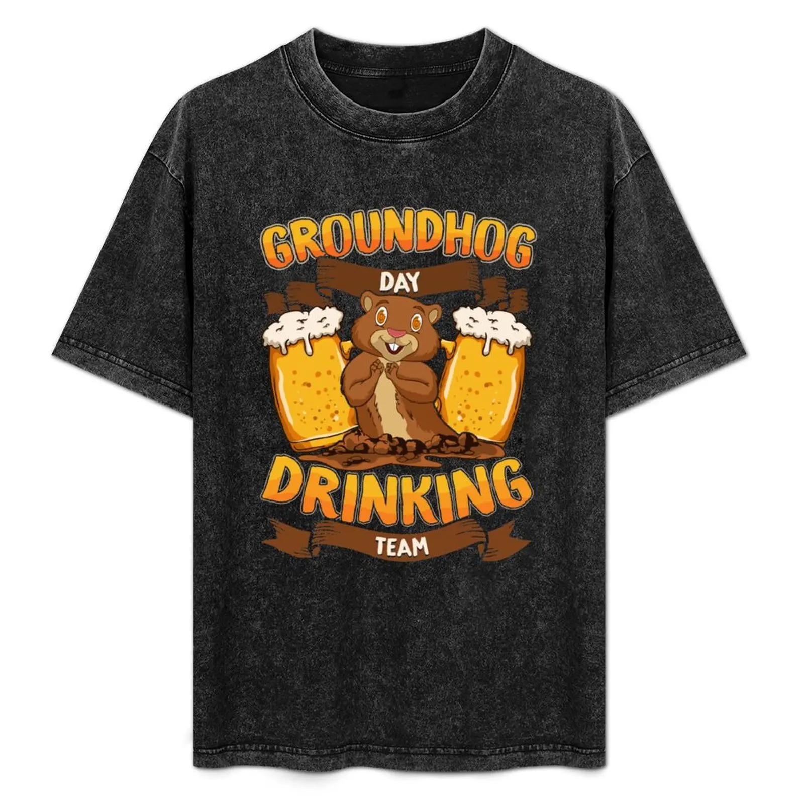 Groundhog Day Drinking Team Beer Drinker Gift T-Shirt anime summer top mens cotton t shirts