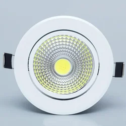 Ściemniania sufitowy COB oświetlenie Led typu downlight światło punktowe 5w 7w 12w 15w 85-265V oświetlenie sufitowe do wbudowania oświetlenie wewnętrzne