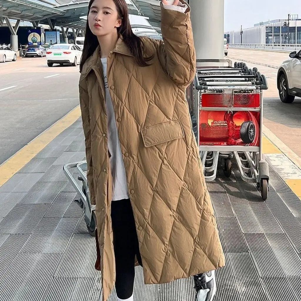 

Winter Cotton-Padded Coat for Women Long Over-the-Knee Loose plus Size Casual Fashion Korean Style Jacket