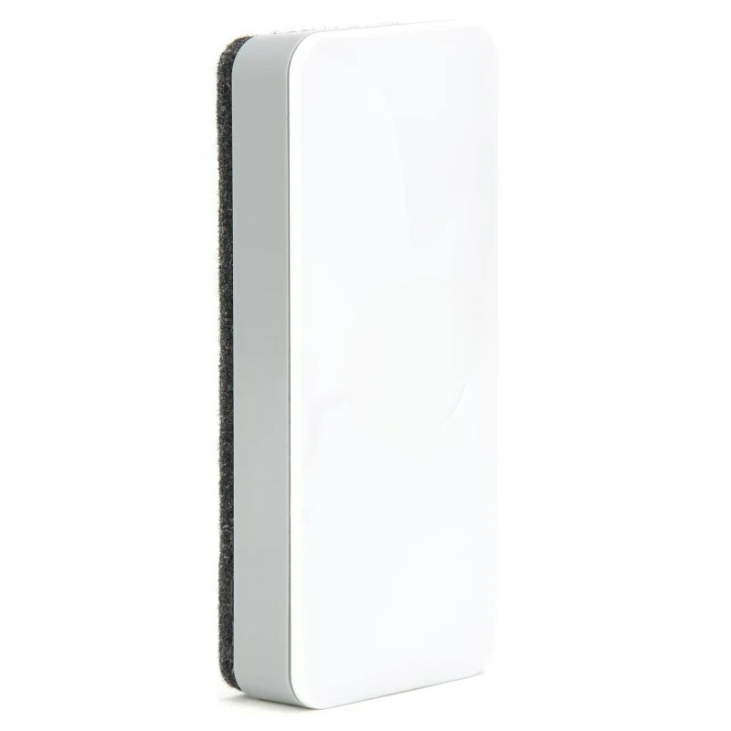 Side Magnetic Dry Erase Board Eraser with Thick Felt Bottom, 2 x 5 x 1 inches, White