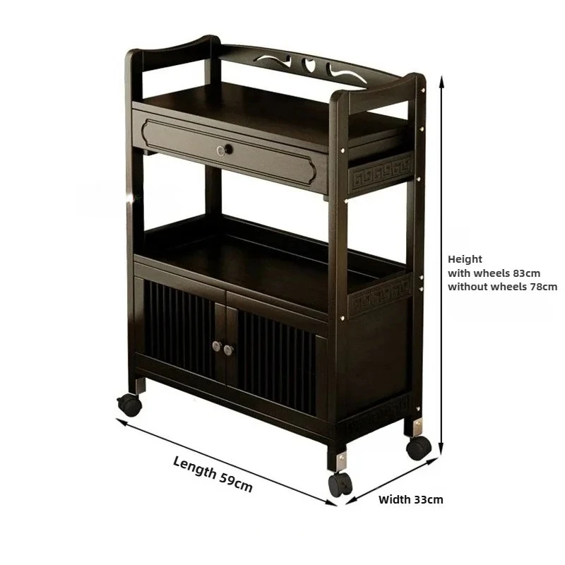 Customizable Beauty Salon Trolley Spa Equipment Aesthetic Auxiliary Cart with wheels Barber Shop Tool Cart Perm and Dying