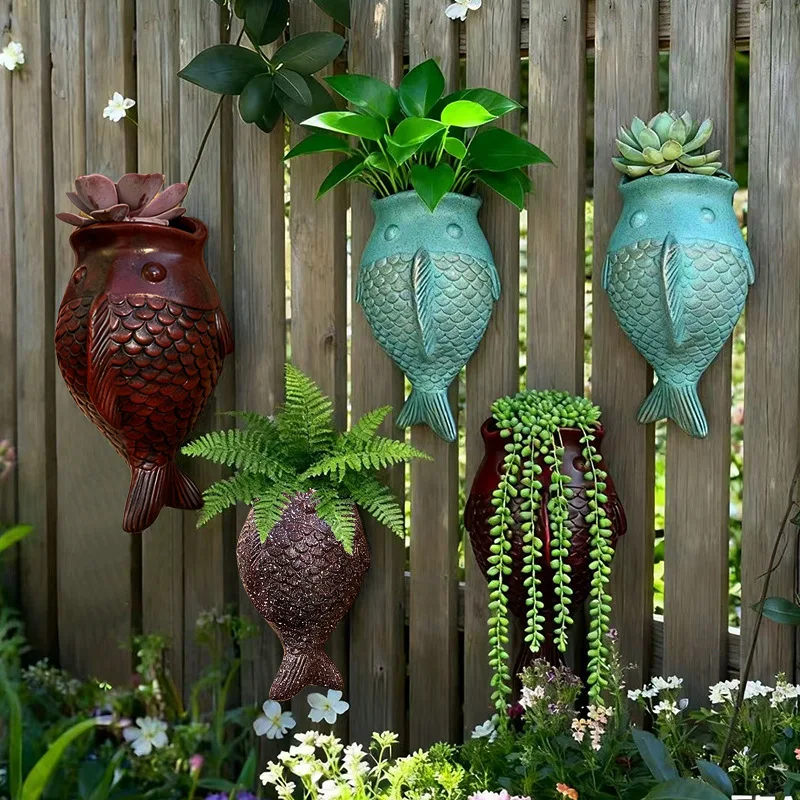 

Retro Spotted Hanging Planter Creative Wall Mounted Vase for Hydroponic Green Plants