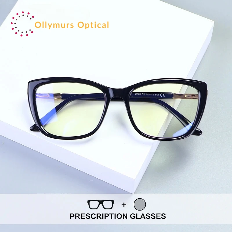 

OLLYMURS Quality Anti Blue Light Reading Glasses Women Fashion Photochromic Prescription Glasses Female Myopia Hyperopia Eyewear