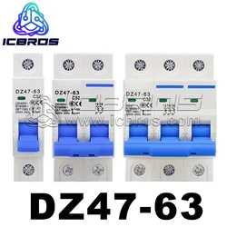 DZ47 DZ47-63 House MCB with Indication/C Type Mini Circuit Breaker/1-4 Pole 16A 20A 32A 25A 6A 40A 50A 63A Household Air Switch