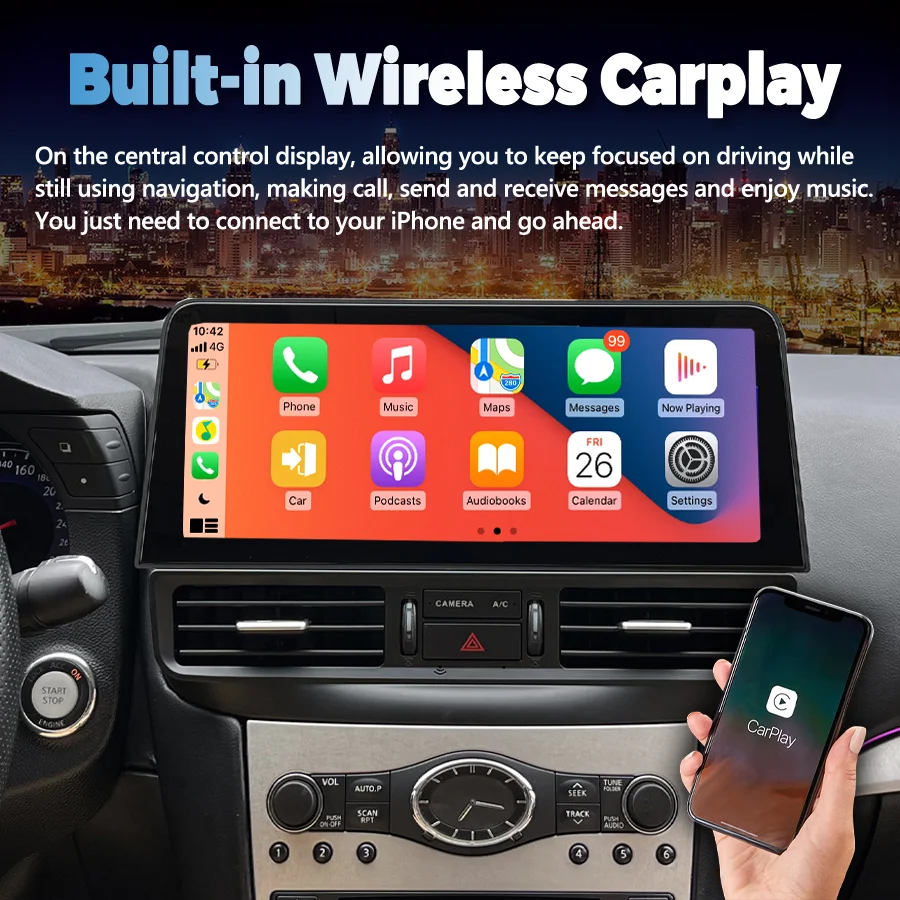 12.3inch Android Navigation Head Unit For Infiniti G25 G35 G37 Q60S 2004-2013 Stereo Car Multimedia Player Autoradio Carplay GPS