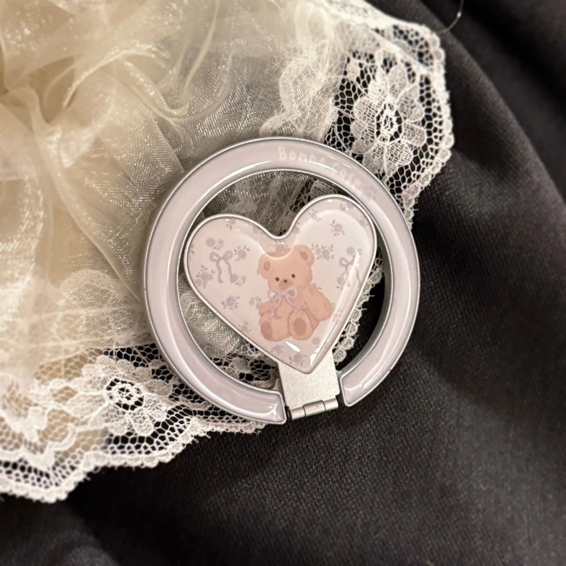 

Sweet Bear Phone Holder For Magsafe Magnetic Phone Stand Korean Style For IPhone 17 Foldable Wireless Charging Case Holder Ring