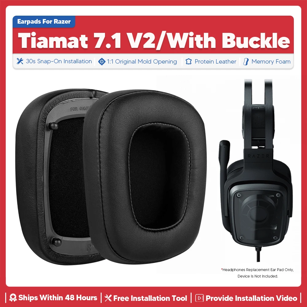 Coussinets d'oreille de remplacement pour Razer Tiamat 7.1 V2, sauna filaire, accessoires de téléphone, coussin d'oreille, mousse à mémoire de forme, éponge standardisée, pièce de réparation