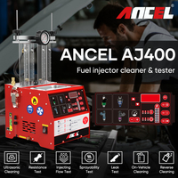 110V 220V ANCEL AJ400 4-Cylinder Car Fuel Injector Tester Cleaning Machine Heating Cleaning & Tester Ultrasonic Cleaner Tools