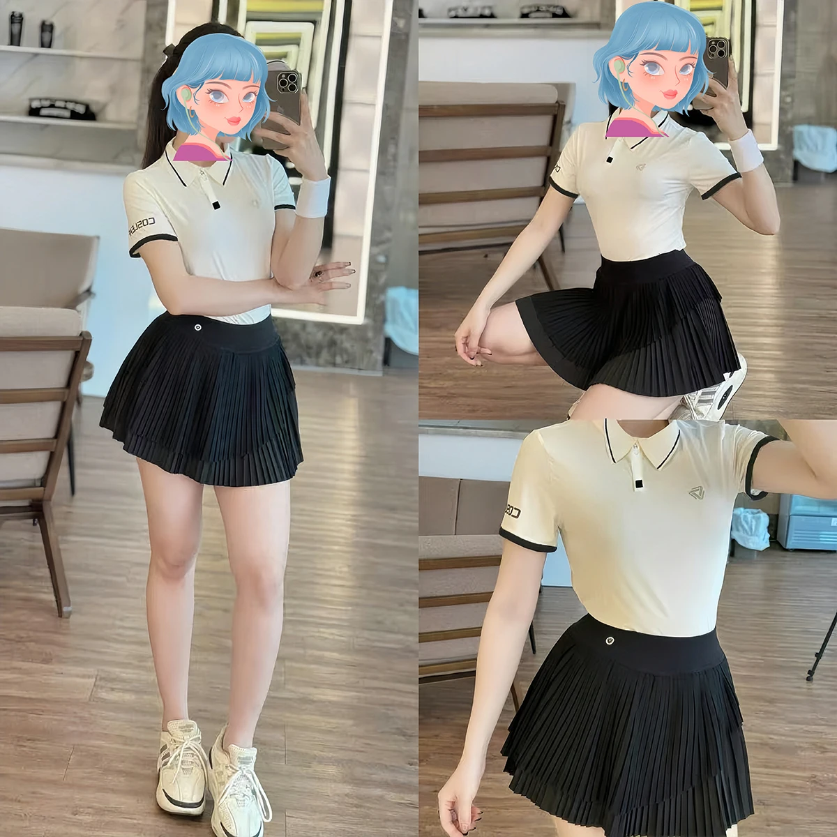 Women Pleated Tennis Skirt with Pockets Green High Quality Athletic Culottes High Waisted Golf Skorts Workout Running Skirts
