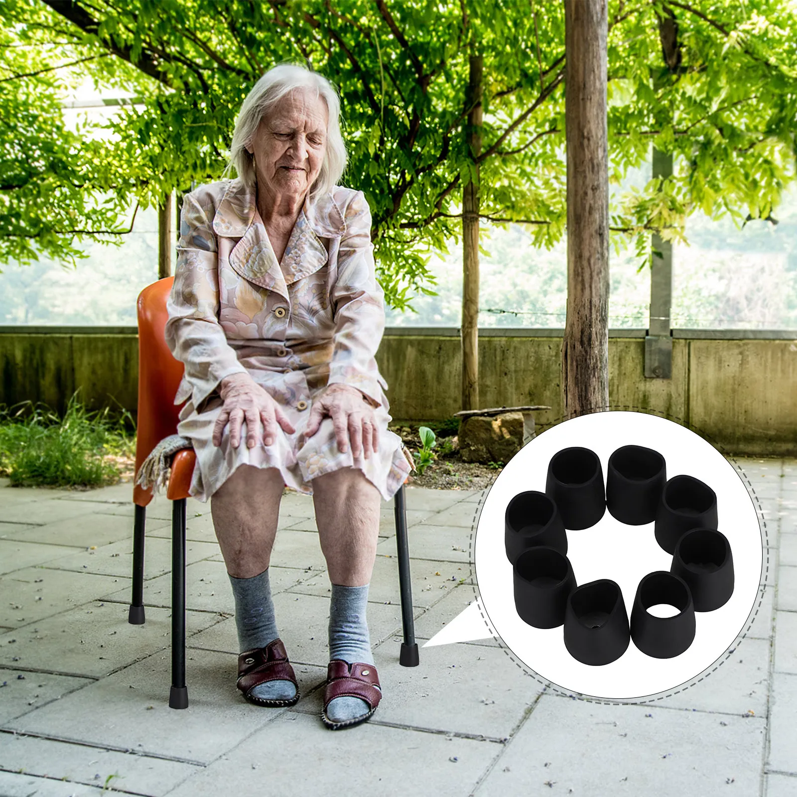 

8Pcs Rubber Cane Tips Heavy Duty Non-Slip Replacement Tips for Walking Sticks Shower Chairs Furniture Legs Stability Protector