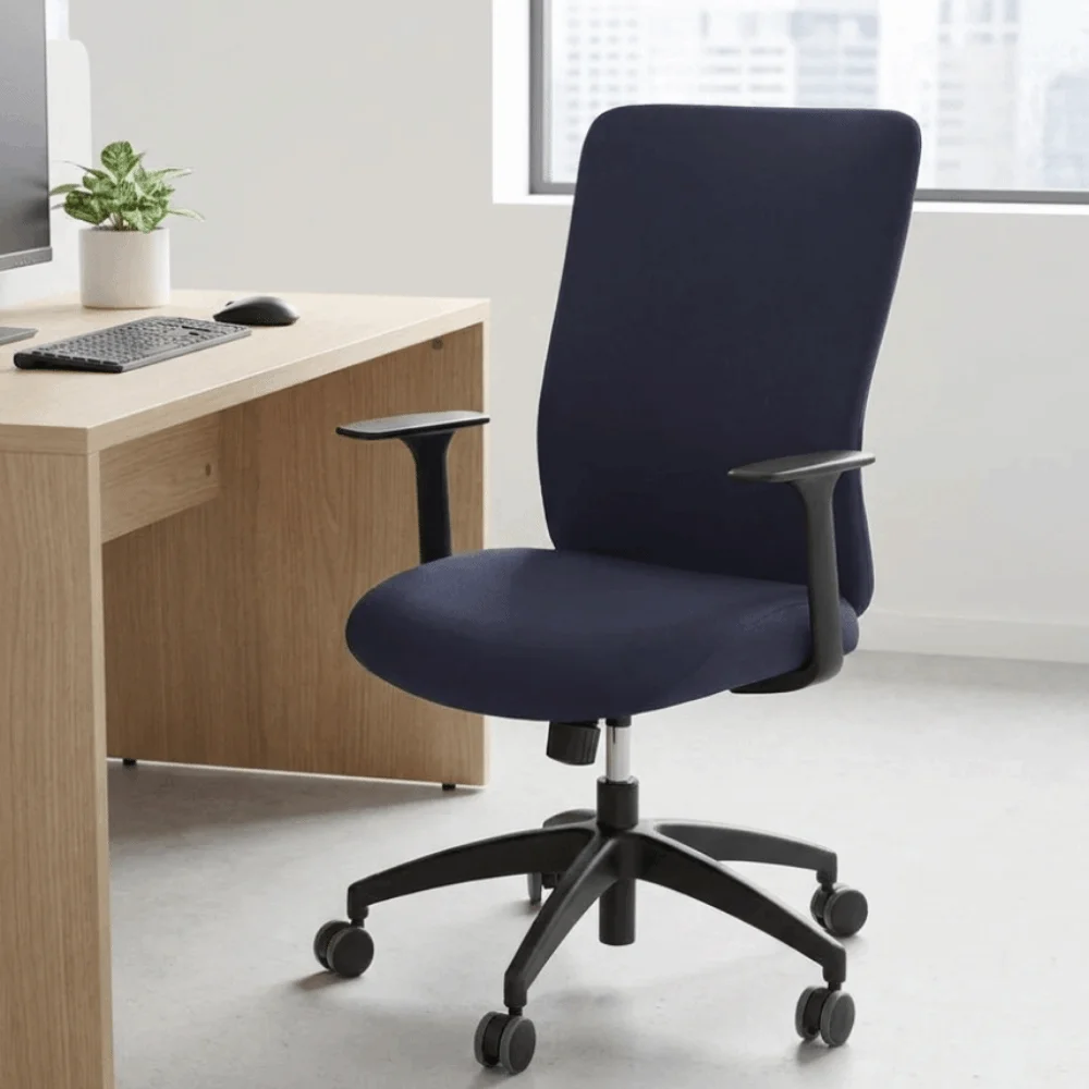 Polyester Fiber Computer Chair Covers All-Wrap Solid Color Office Chair Cover Washable Anti-dirty Desk Seat Chair Covers