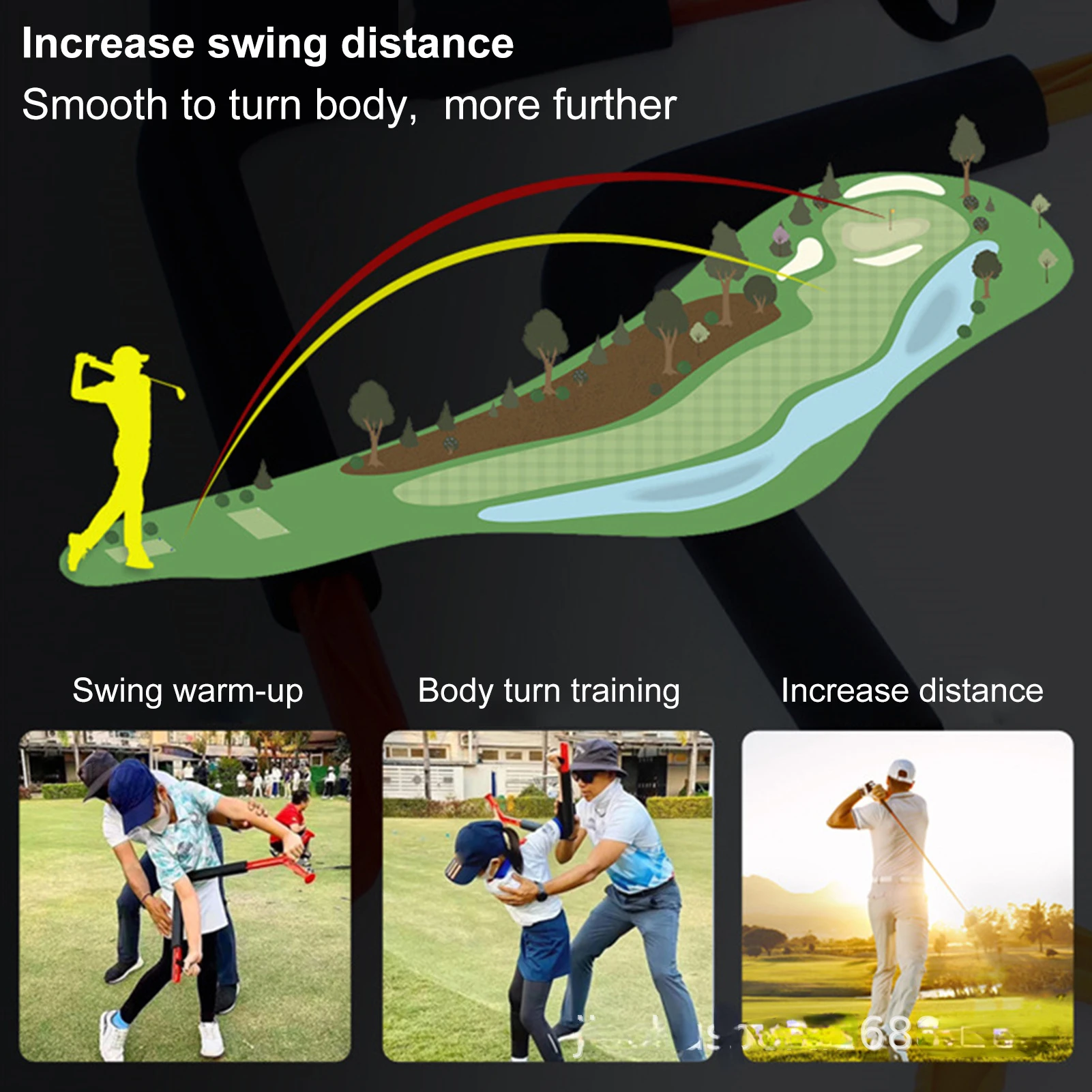 Golf Swing Trainer Golf Rotating Swing Posture Auxiliary Improve Posture Swing Golf Training Aids Accessories