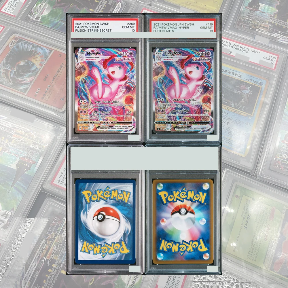 DIY Proxy PTCG Graded Collection Card Mew Vmax Secret Sword&shield Fusion Strike 269/264 English GEM MT10 Holographic Label Gift