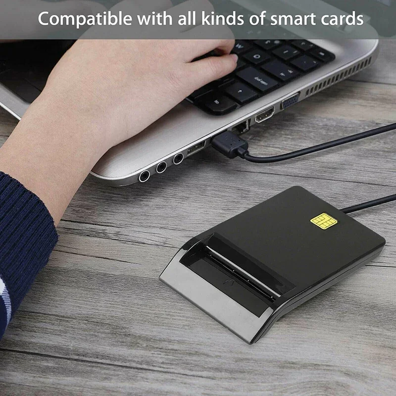 New USB 2.0 Smart ID Card Reader for SD ATM CAC TF Bank Card SIM Card Reader USB-CCID ISO Connector for Windows