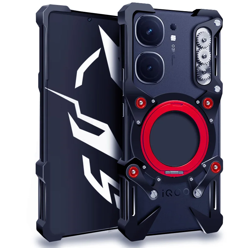 

Luxury Zimon Metal New Thor Heavy Duty Armor Metal Aluminum Phone Case For Vivo IQOO Neo 10 9 9s Pro Plus Back Fundas Coques