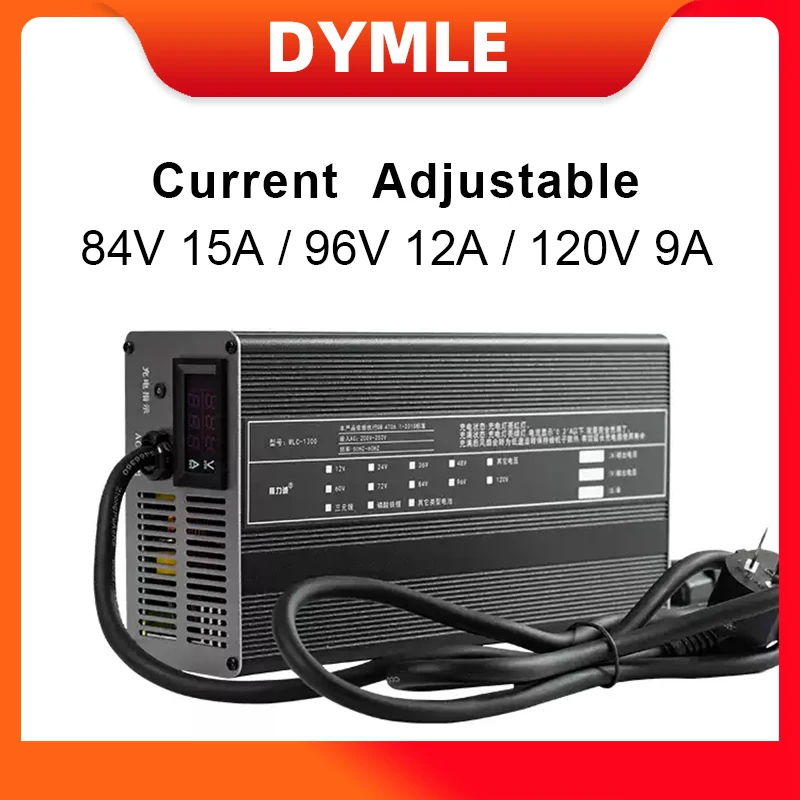 DYMLE Lithium Battery Charger High Voltage 84V 15A 96V 12A 120V 9A Li-ion Lipo Lifepo4 Lead Acid Fast Charge 24S 26S 30S 32S