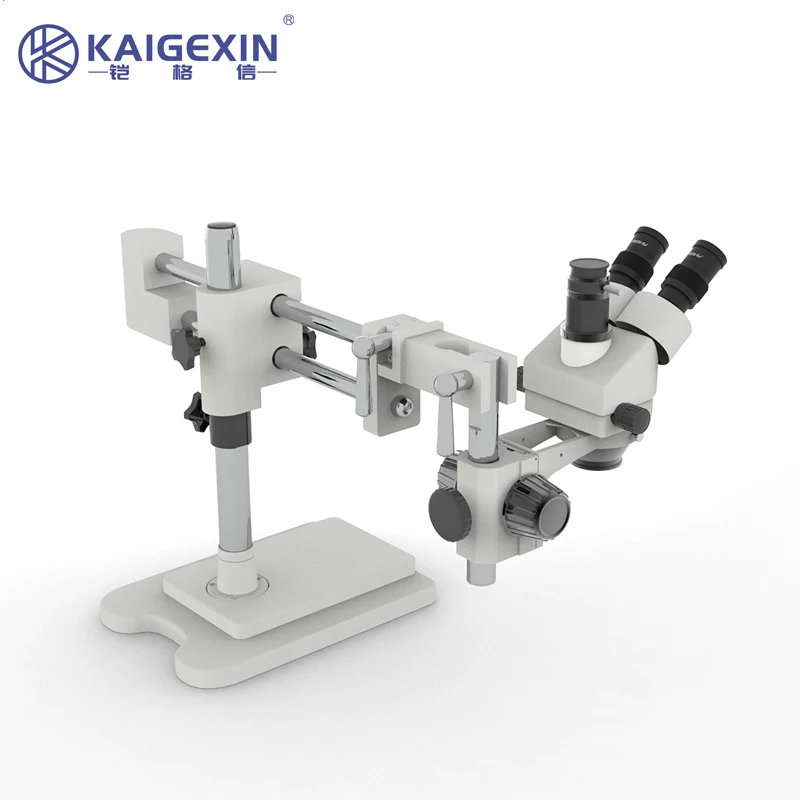 Kaigexin 10hw 7x-45x Langarm mikroskop simul-fokales Stereo-Zoom-Mikroskop am Doppelarm-Auslegerst änder