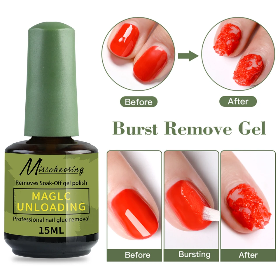 Misscheering 15ml Removedor Mágico Rápido de Gel, Remoja y Limpia Esmaltes Semi Permanentes UV, Herramienta de Manicura 3