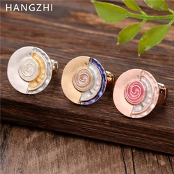 HangZhi Vintage Round Colorful Rose Wheel Large Ring Statement Elastic Adjustable Chunky Enamel Jewelry 2024 New